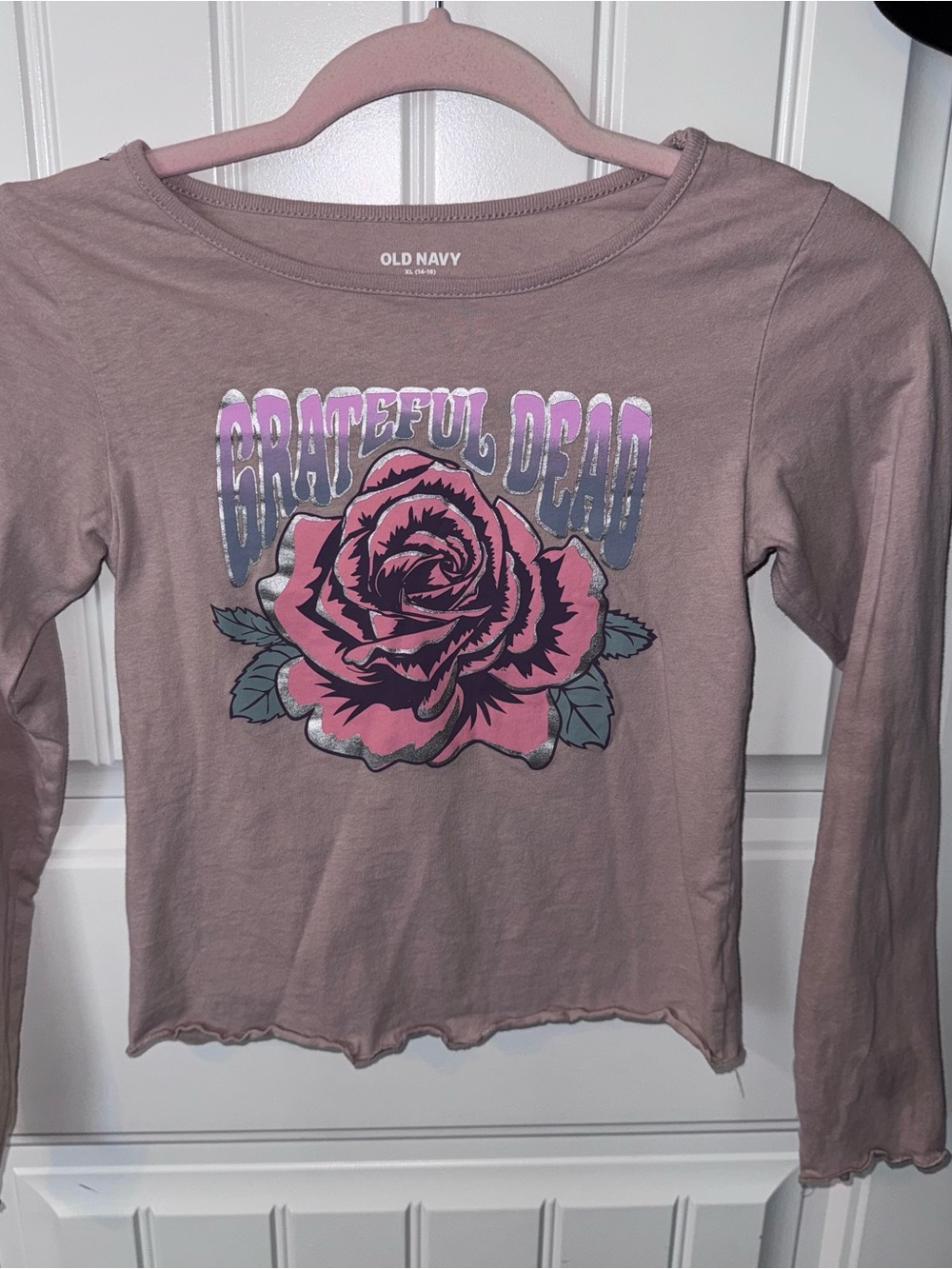 Old Navy Mauve Pink Grateful Dead Rose Graphic Tee